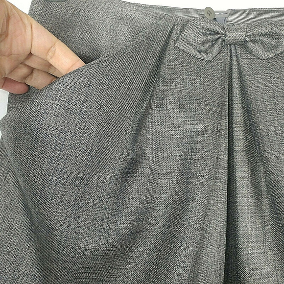 GIORGIO ARMANI WOOL Blend Bow A-Line Career Skirt - Picture 3 of 8